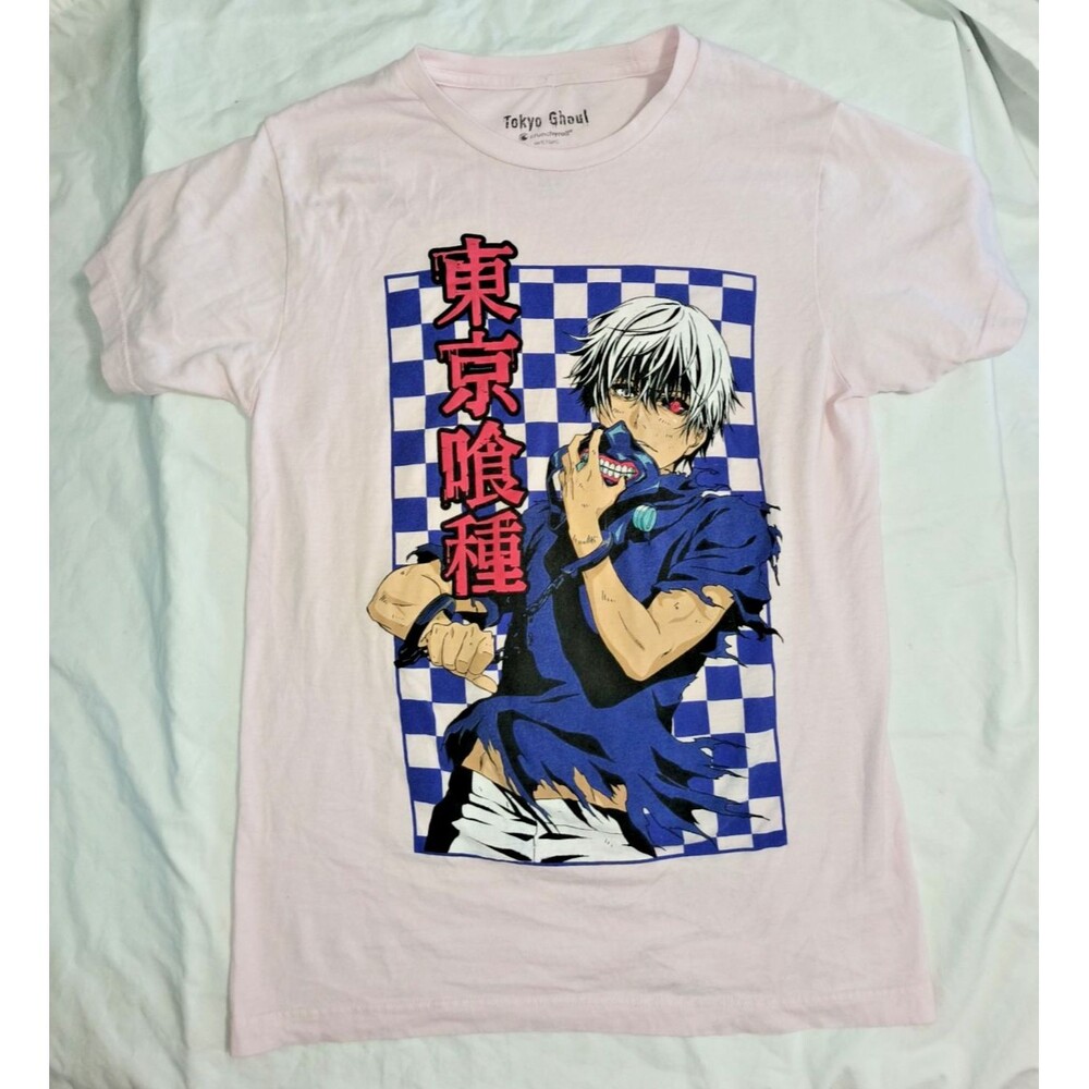 Tokyo Ghoul Kaneki Graphic T-Shirt Pink Size Small Crunchyroll Anime Manga Tee
